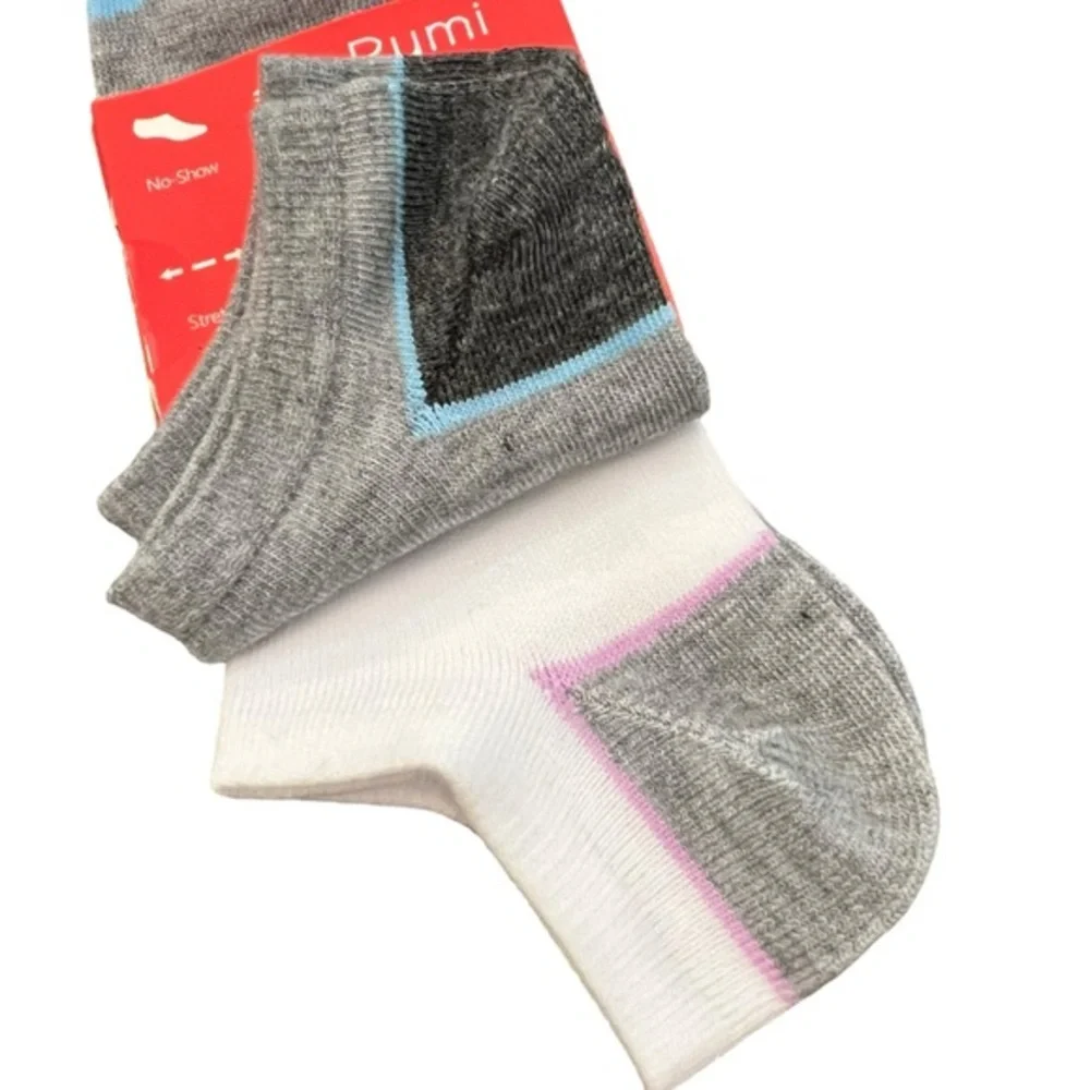 NWT Women's No Show Socks 6 Pairs‎ Sock Size 9-11 / Shoe Size 5-11 Multicolor